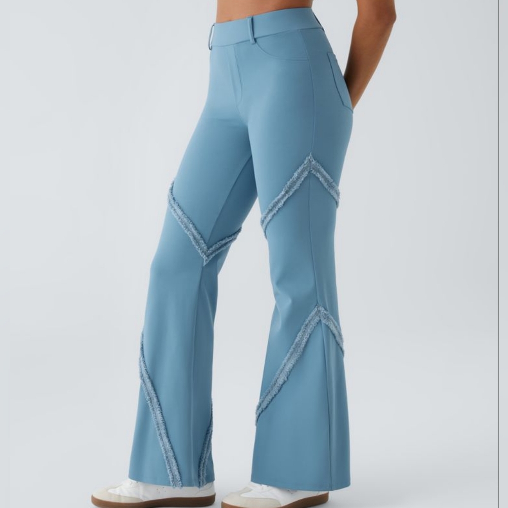 NWT Halara XS High Waisted Decorative Fringe Flares | SOLD OUT